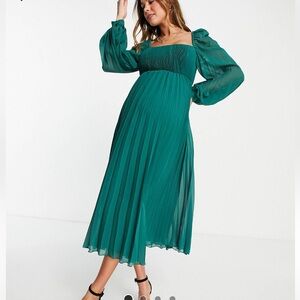 Emerald green asos maternity dress